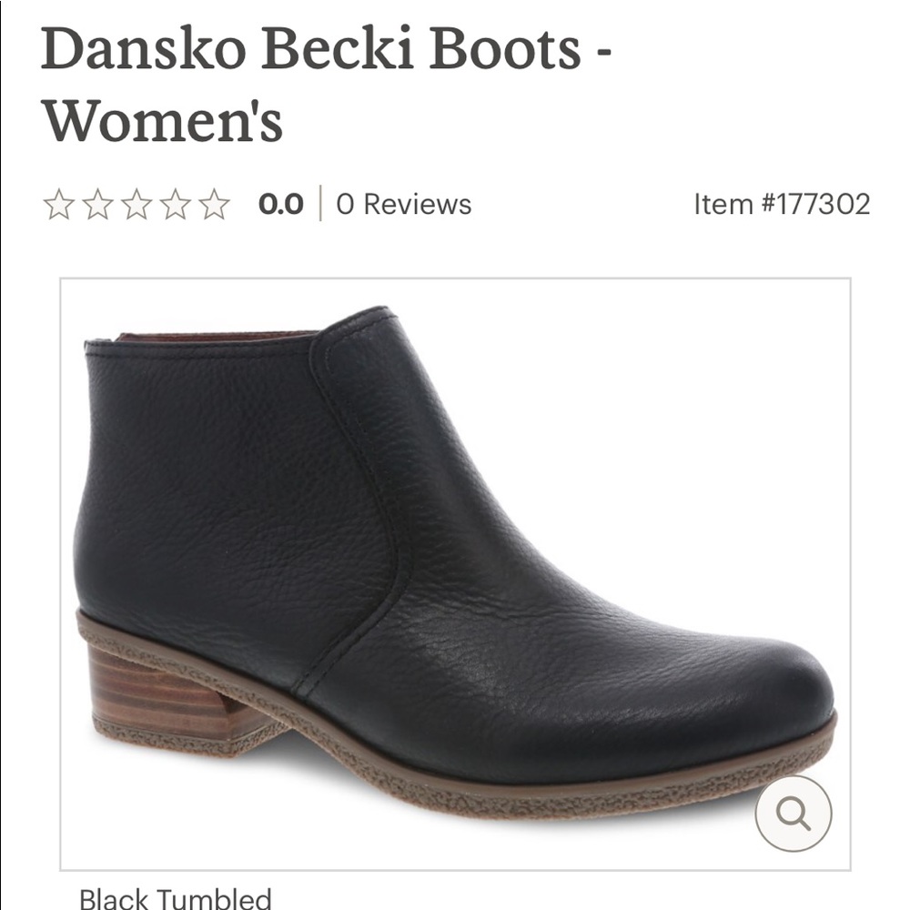 Dansko Becki Leather Black Boots Size 39